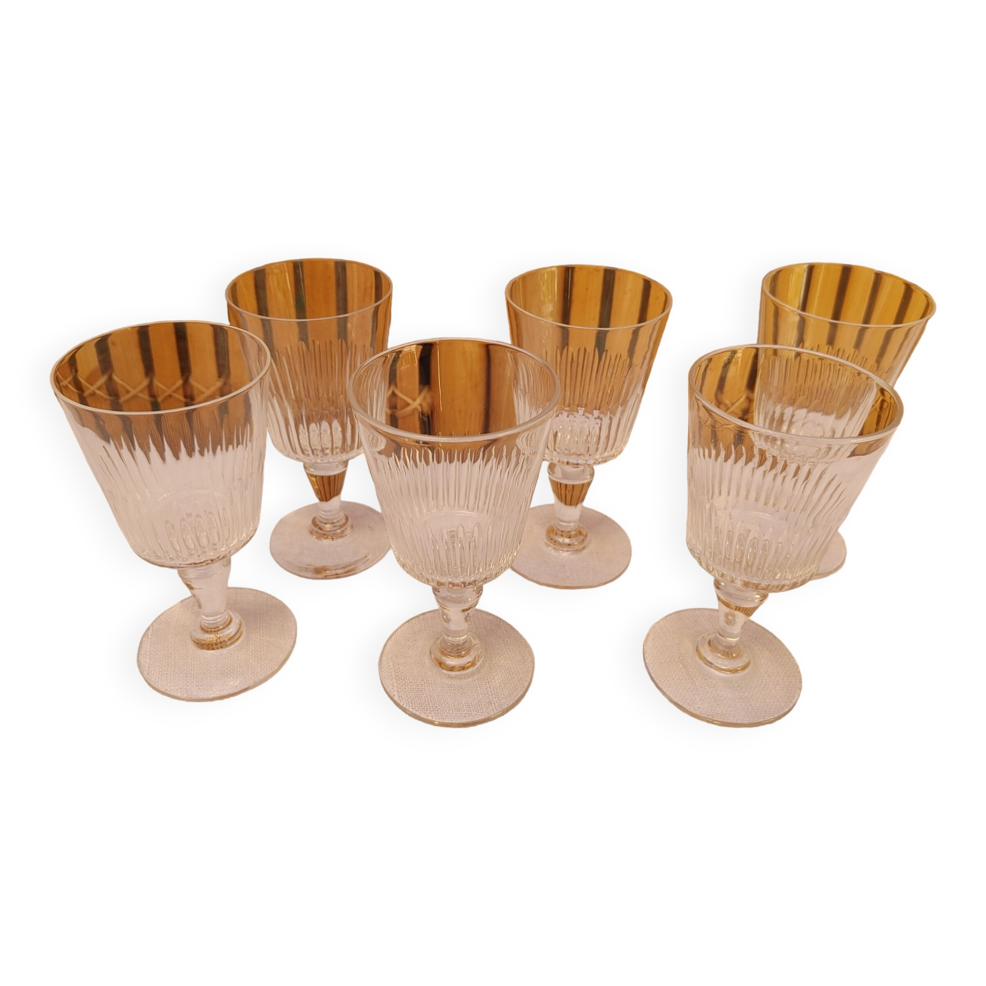 Baccarat - 6 old cut crystal port glasses