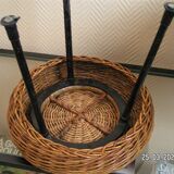 Low rattan stool