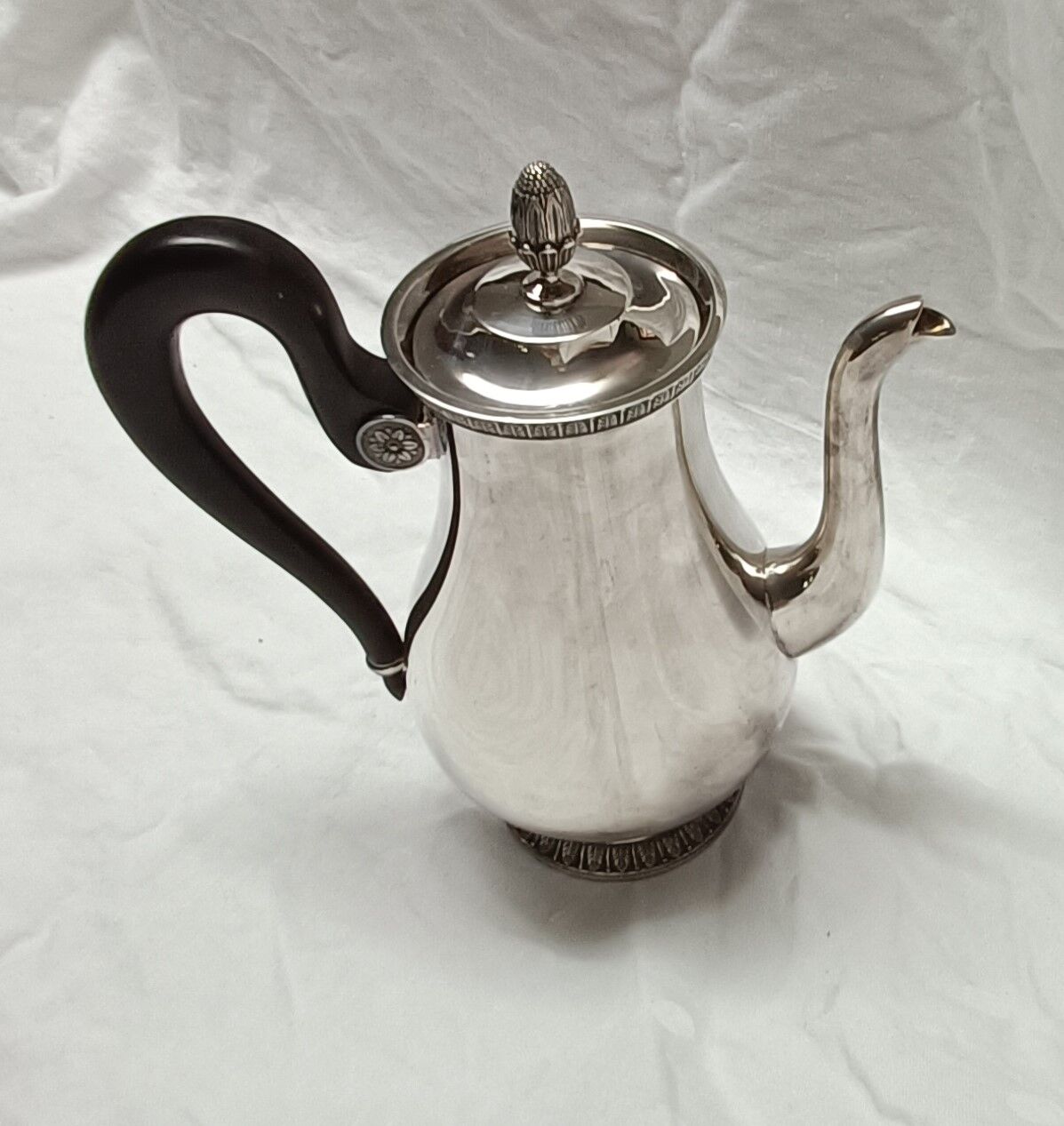 tea and coffee set 5 pieces in silver metal Gallia for Christofle model "Malmaison"