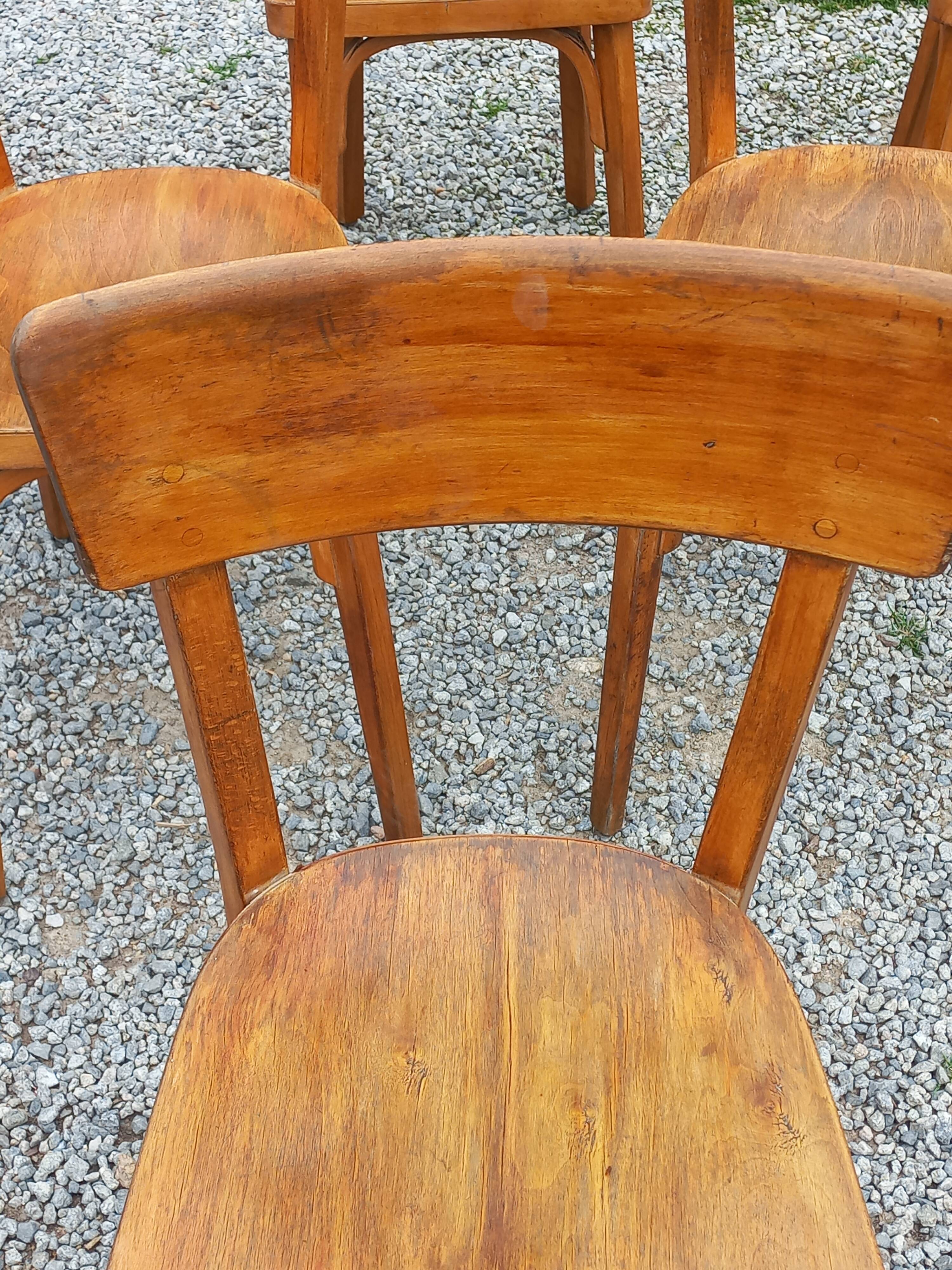Set of 6 1950s bistro chairs