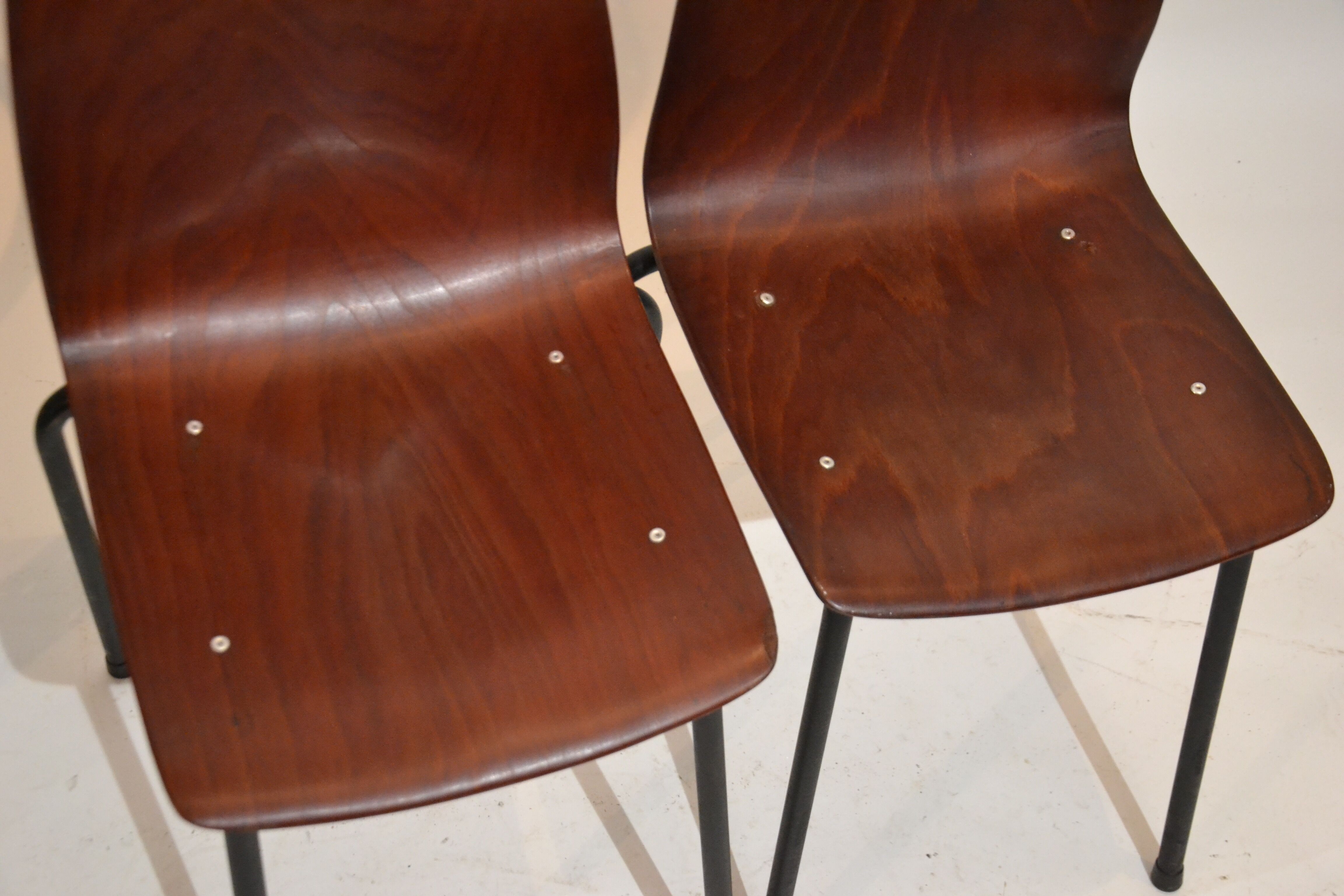 Pair of pagholz stacking chairs