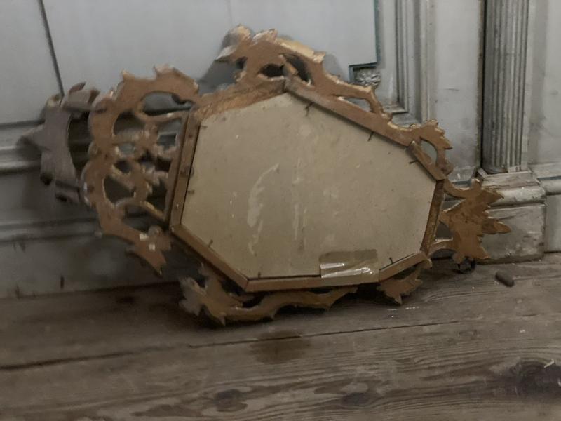 Golden wood mirror, italy early 20th century - 75x44cm
