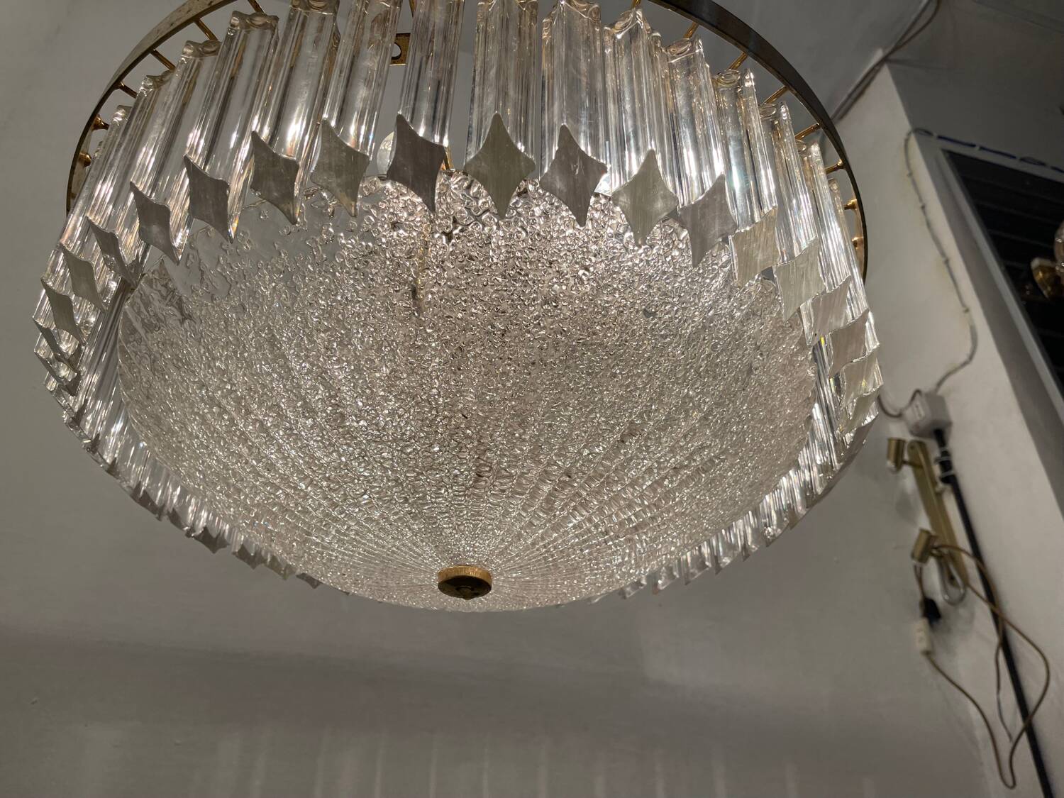 Large Murano Glass Trilobi Chandelier 1970’s