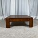 Square modernist coffee table in stained beech veneer, 1970s/80s.