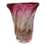 Vase bicolore cristal val saint Lambert