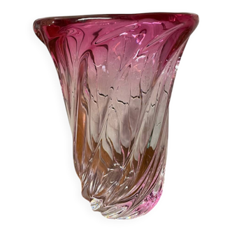 Bicolour crystal vase Val Saint Lambert