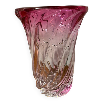 Bicolour crystal vase Val Saint Lambert
