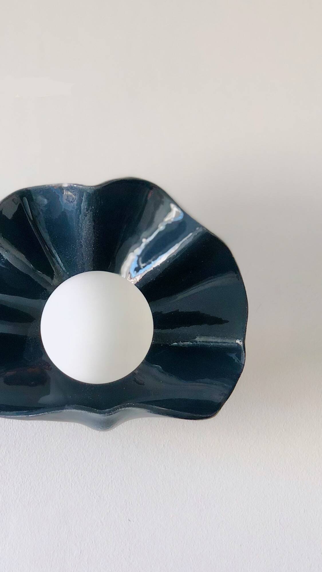 Concha Ceramic Wall Light - Coco Square - Midnight Blue