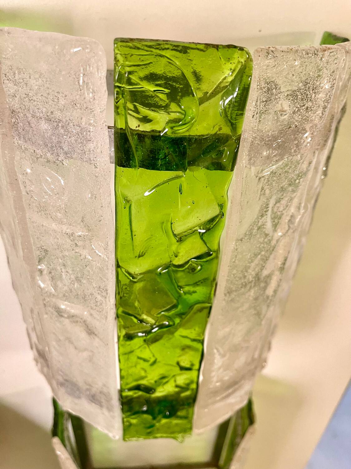 Pair of Murano glass wall lights Abano Poli by Poliarte, Italy 1970