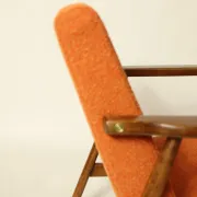 Vintage pumpkin orange lounge chair 1970s restored