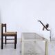 Vintage coffee table 1970s brushed metal smoked glass