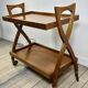 Vintage Cherry Wood Rolling Trolley from the 1970s