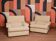 2 fauteuils minimalistes beige, 1970