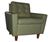 MId century pistachio green leather lounge chair after Florence Knoll, 1950s
