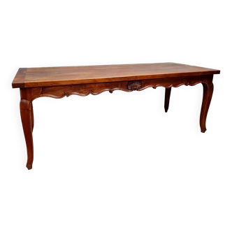 Table de style louis XV en bois massif teinté vers 1900 / 300cm