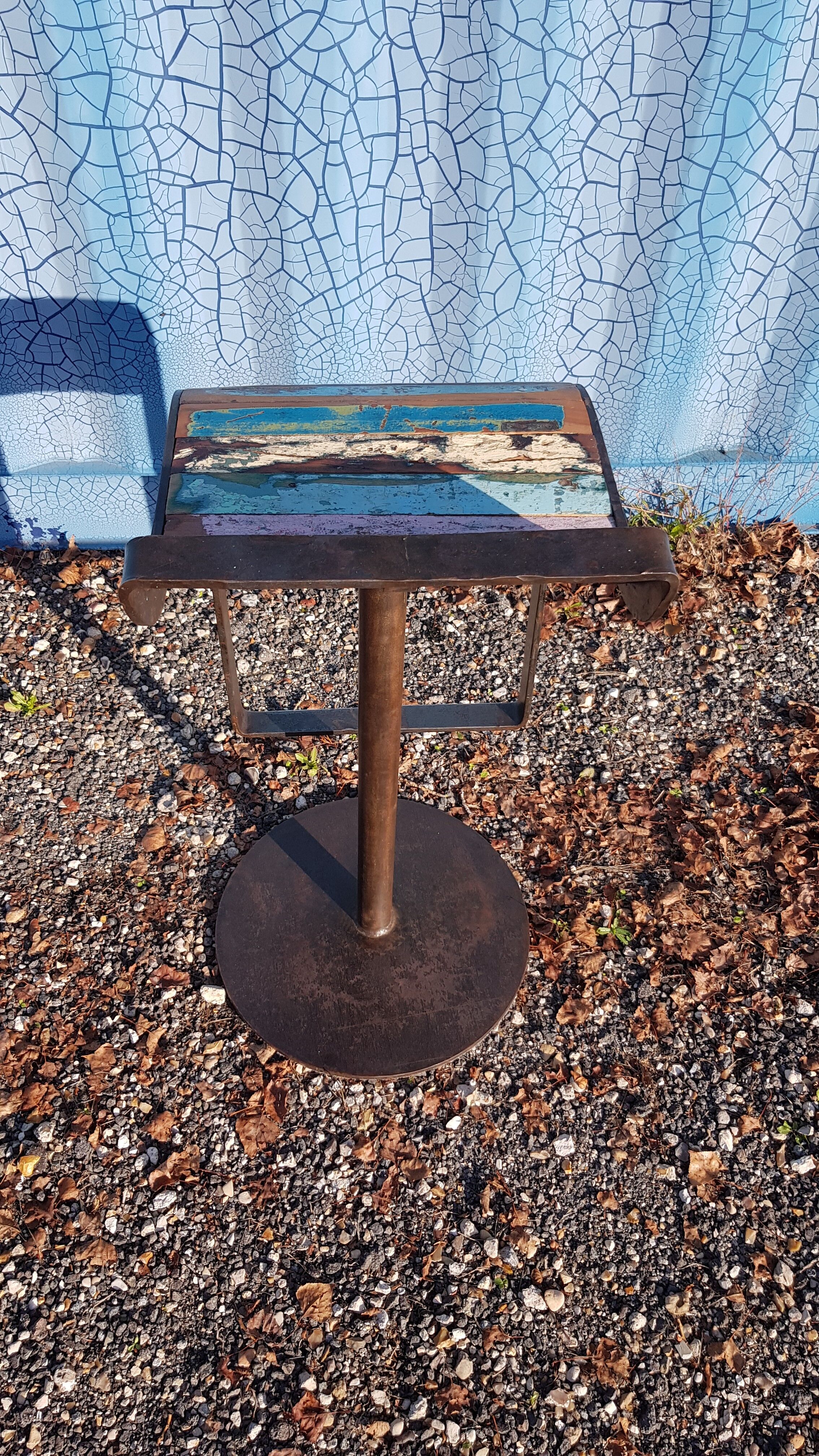 Bar stool design cast iron and wood