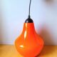 Orange opaline pendant light, Peill & Putzler 70s