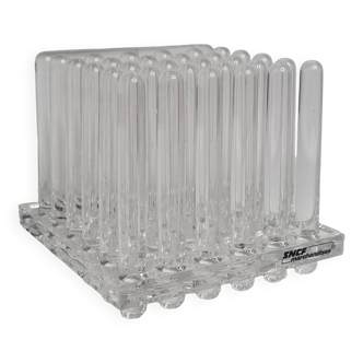 "Fakiro VIP" lucite desk organizer by Guzzini, SNCF advertising object from the 80s