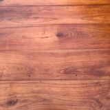 Louis Philippe oval shuttered table in solid cherry wood with 2 drawers.