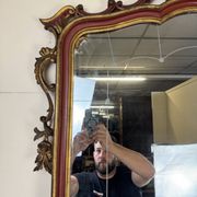 Important Venetian Baroque mirror in Louis XV style in lacquered and gilded wood