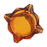 Vintage amber glass ashtray 70s