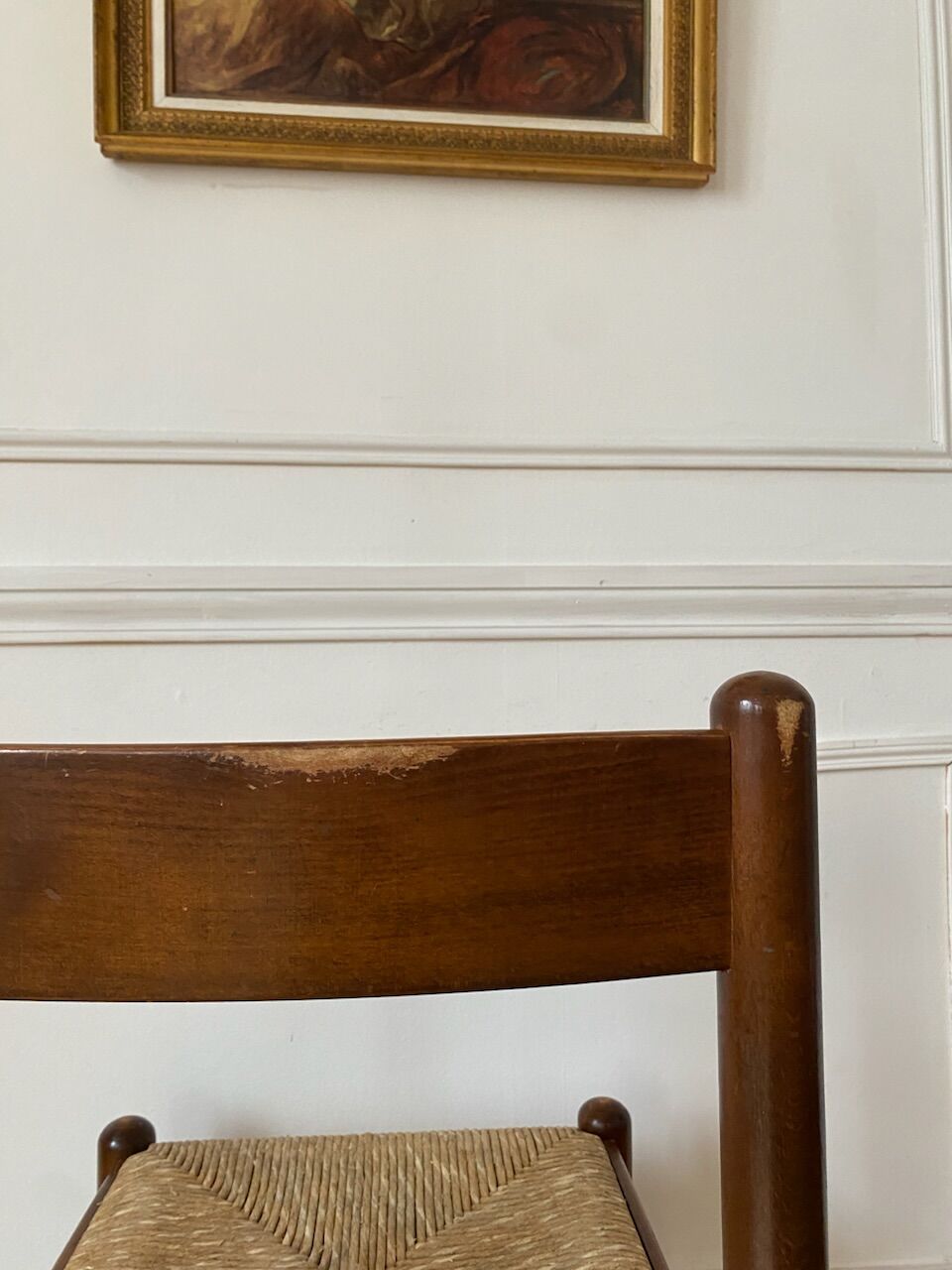 Chaise en bois et assise paillée