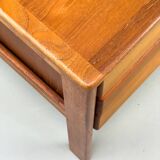 Bureau autoportant en teck avec porte et tiroirs, années 1970