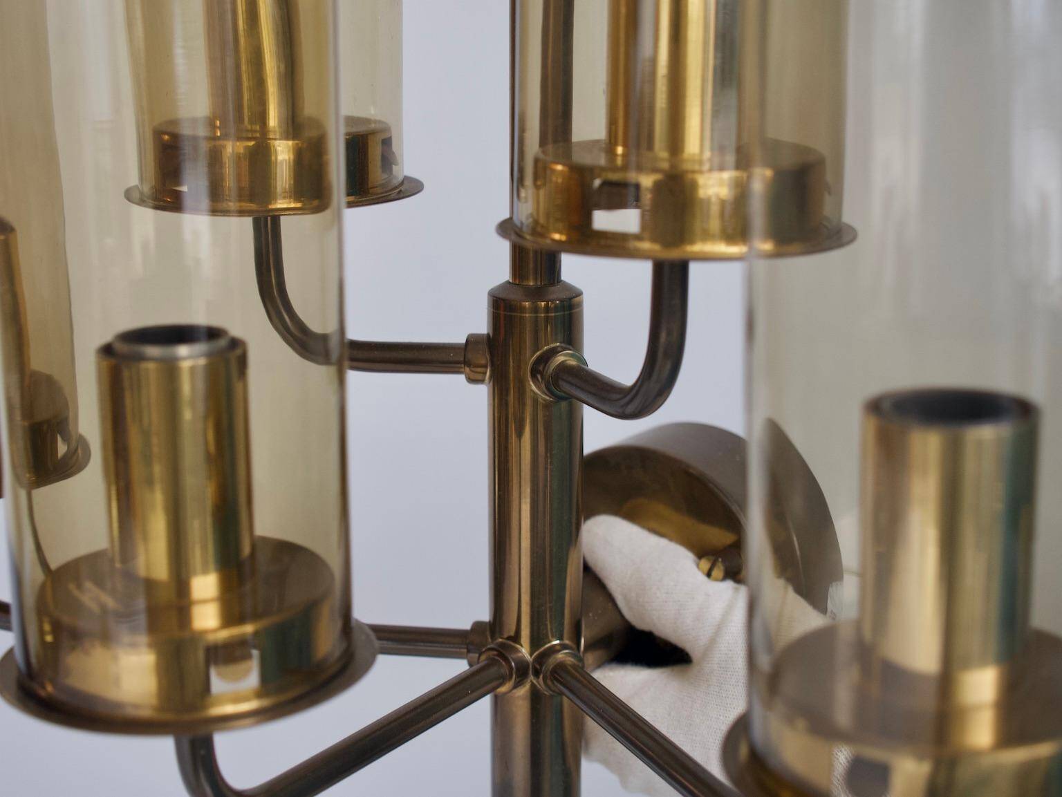 Brass wall light with five lights by Hans-Agne Jakobsson