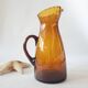 Amber glass carafe - lace neck