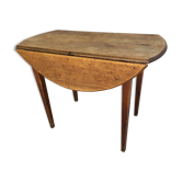 Round table at 2 vintage wood rabats