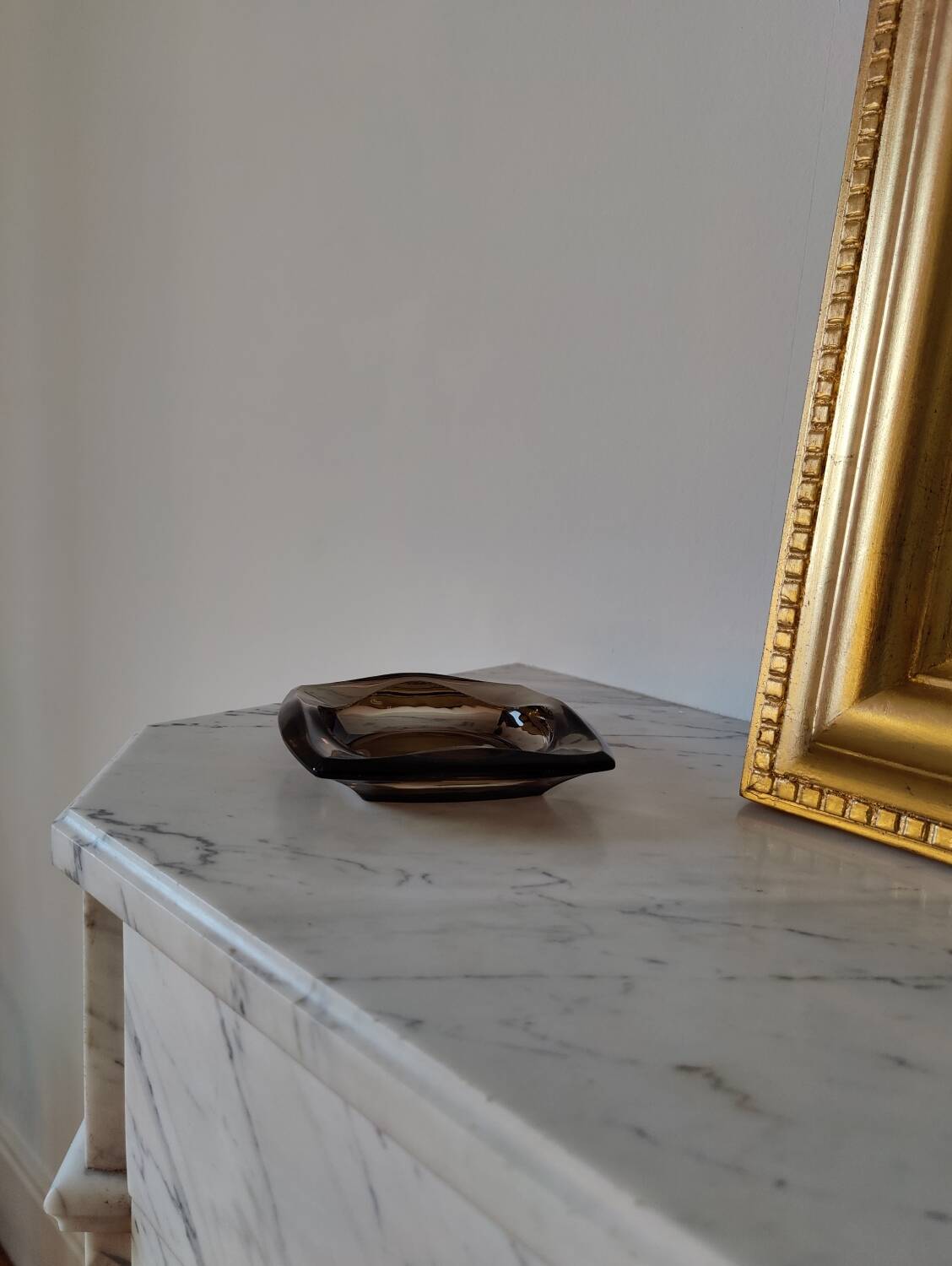 Square smoked glass ashtray