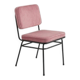 Metal and pink fabric armchair