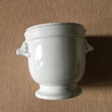 White porcelain mustard pot or sauce boat