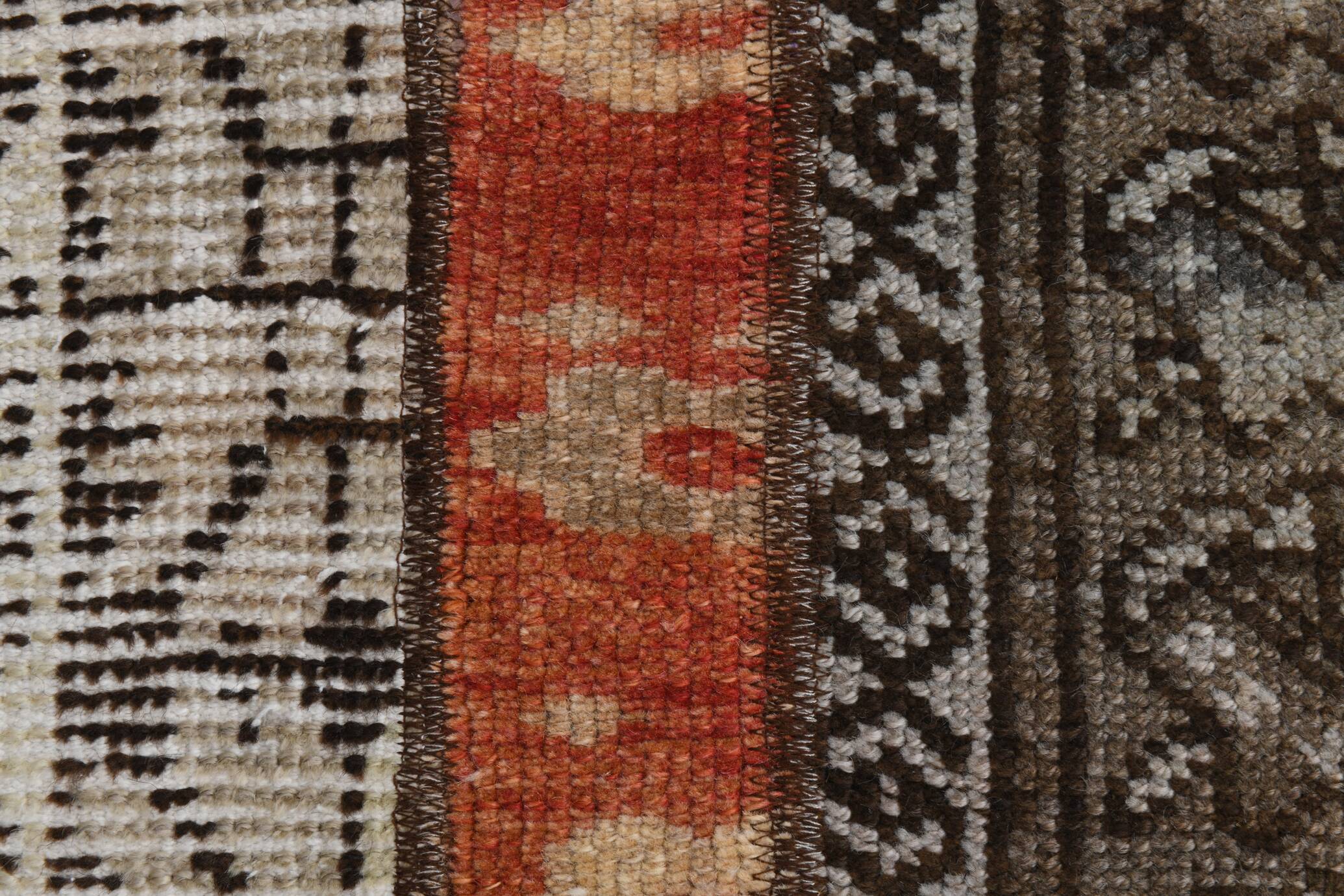 2x11 Brown & Orange Soft Vintage Runner Rug, 64x332Cm SK21437