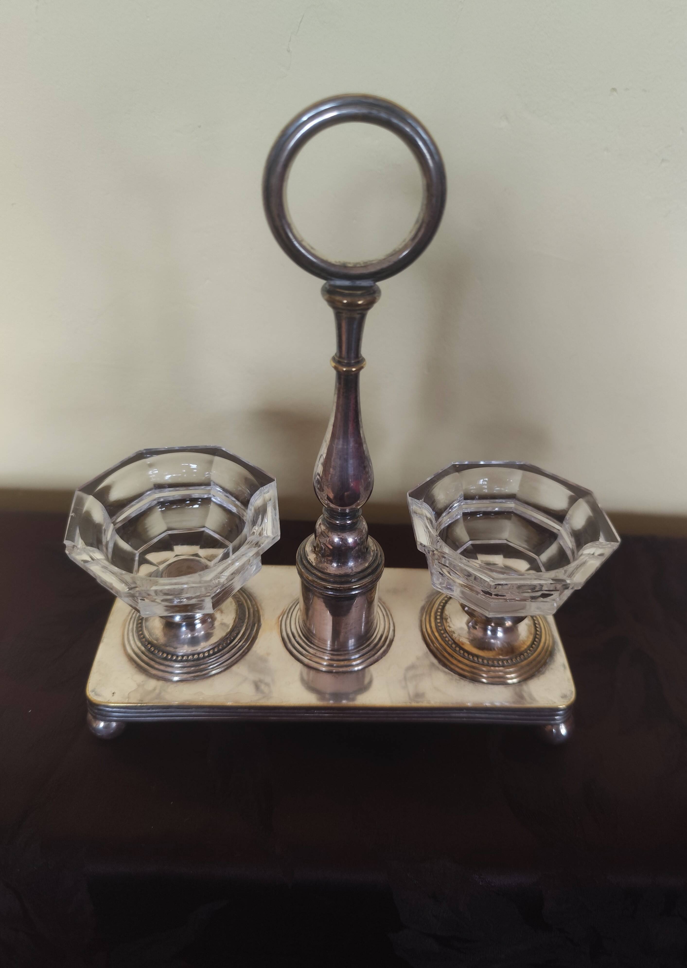 crystal and silver-plated metal salt and pepper shaker Christofle