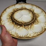 Vintage oyster / shellfish service of 10 plates + 1 dish in faience of longchamp france