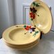 Set of 6 hollow plates digoin sarreguemines model "ginette" years 30-40
