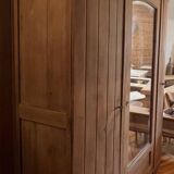 Large antique art deco wardrobe in raw solid oak