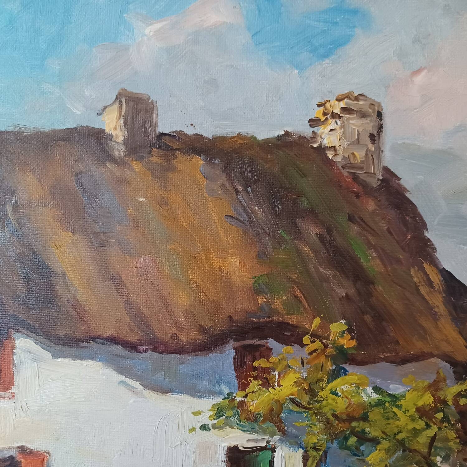 Oil painting on canvas "thatched cottage"