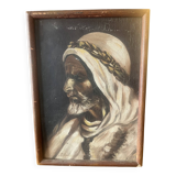 Orientalist painting of an Arab man.