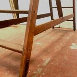 Double library ladder in solid fir 19th century