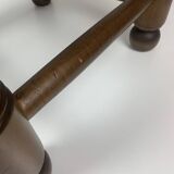 Wood Turned Bobbin Low Rush Chair in the manner of Charles Dudouyt, France, 1950s