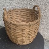 Basket, old Dame Jeanne basket, vintage and artisanal