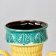 Vase en céramique turquoise de secours jaune
