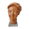 Boy's head in terracotta signed Biron