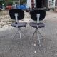 Pair of industrial chairs iron and skai BAO