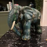 Large flamed ceramic elephant 1960