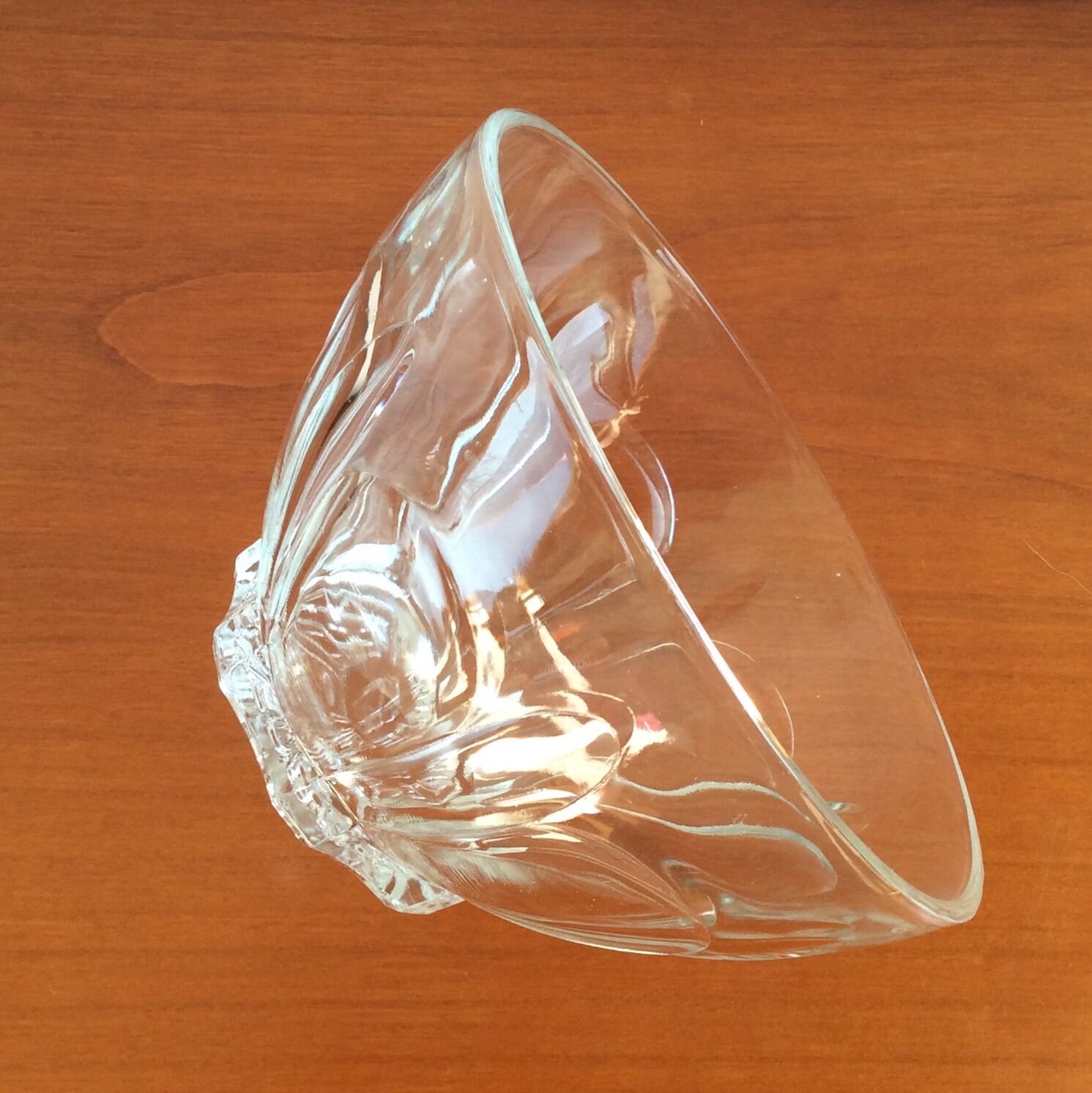 Old glass bowl Huile Lesieur