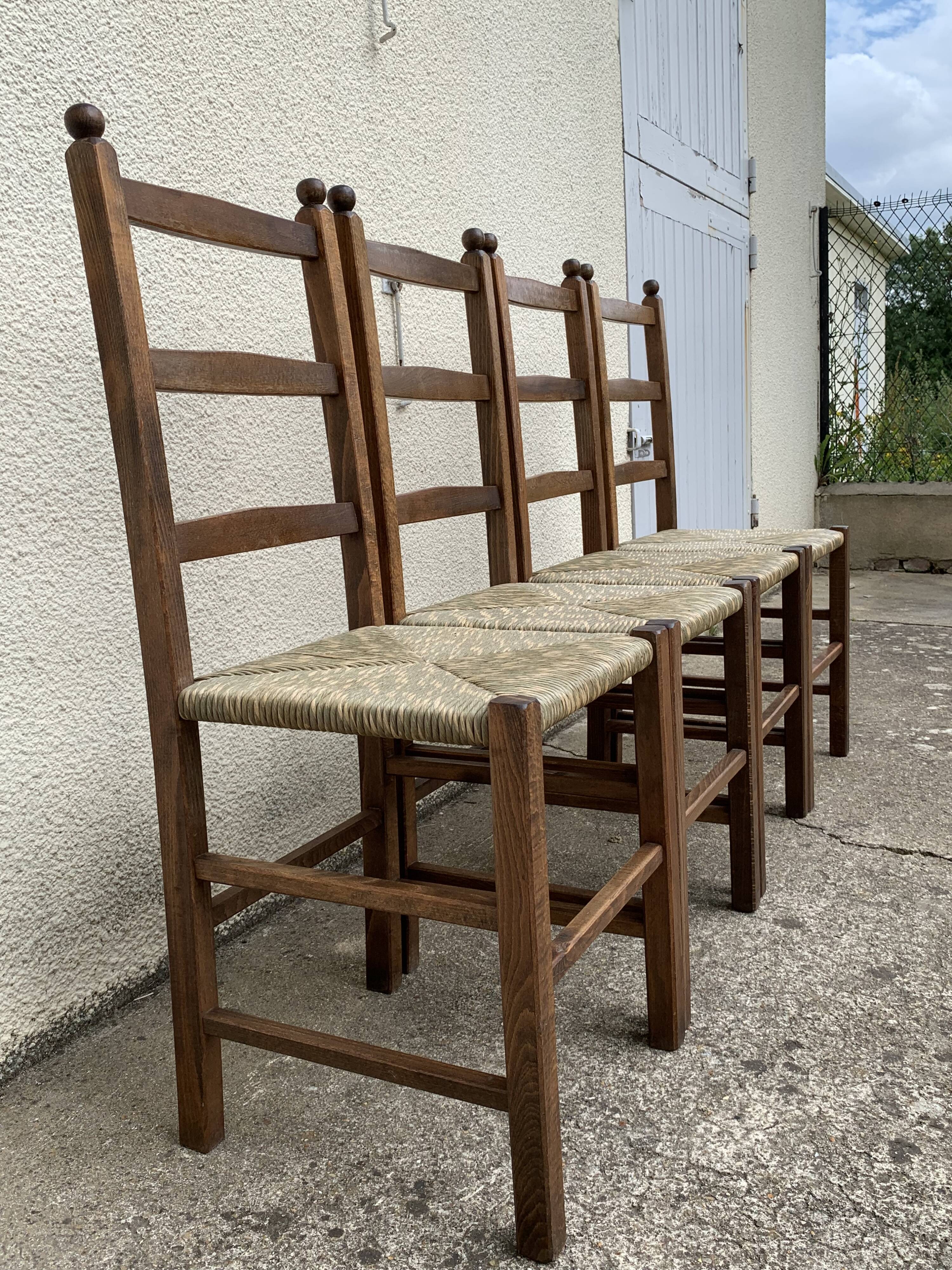 Two-tone straw chairs 1950