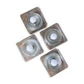 4 appliques "Ice cube" en verre 1970